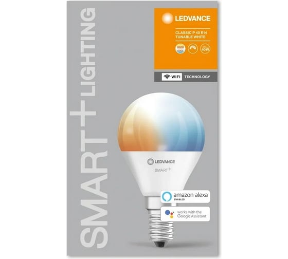 Умная WiFi лампа LEDVANCE SMART+ WiFi Mini Bulb Tunable White 40 5 W/2700…6500K E14 4058075485617