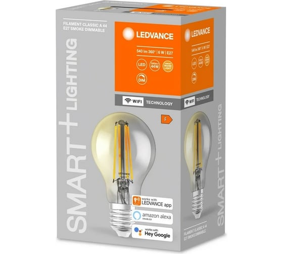 Умная WiFi лампа LEDVANCE SMARTWF A44D 6W/825 230V FILSM E27 4X1 LEDV 4058075609815