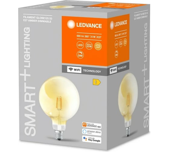 Умная WiFi лампа LEDVANCE SMARTWF G55D 6W/824 230V FILGD E27 4X1 LEDV 4058075609693