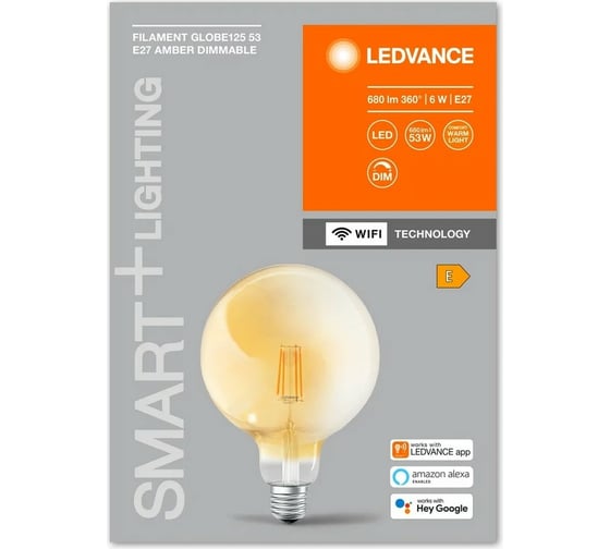 Умная WiFi лампа LEDVANCE SMARTWF G55D 6W/824 230V FILGD E27 4X1 LEDV 4058075609693