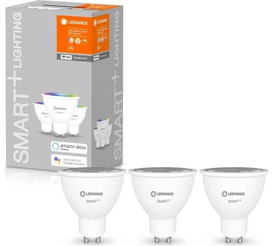 Умная WiFi лампа LEDVANCE Х3 SMART+ WiFi SPOT GU10 Multicolour 32 45° 5 W/2700…6500K GU10 (x3) 4058075486058 1