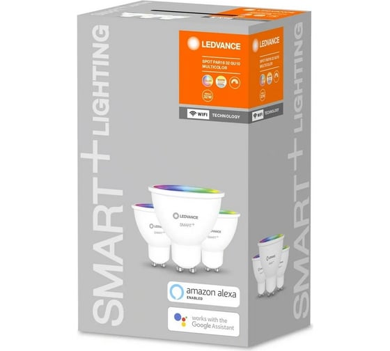 Умная WiFi лампа LEDVANCE Х3 SMART+ WiFi SPOT GU10 Multicolour 32 45° 5 W/2700…6500K GU10 (x3) 4058075486058