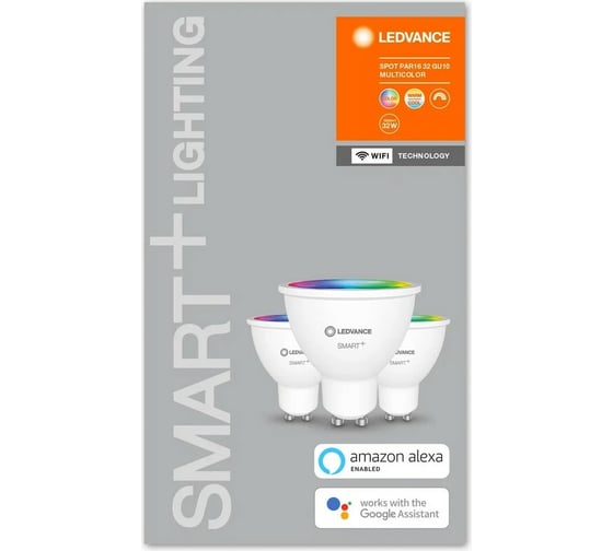 Умная WiFi лампа LEDVANCE Х3 SMART+ WiFi SPOT GU10 Multicolour 32 45° 5 W/2700…6500K GU10 (x3) 4058075486058