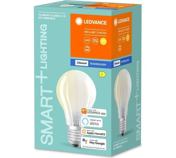 Умная Bluetooth лампа LEDVANCE SMARTBT A75D 7,5W/827 230V GLFR E27 4X1LEDV 4058075609631