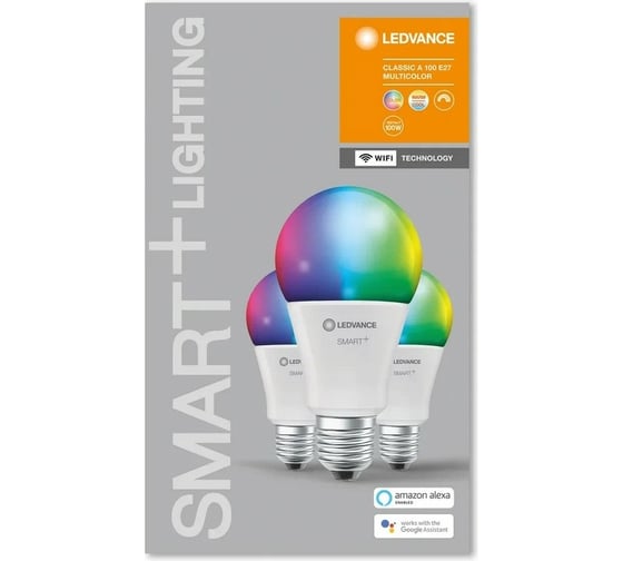 Умная WiFi лампа LEDVANCE Х3 SMART+ WiFi Classic Multicolour 100 14 W/2700…6500K E27 (x3) 4058075485877