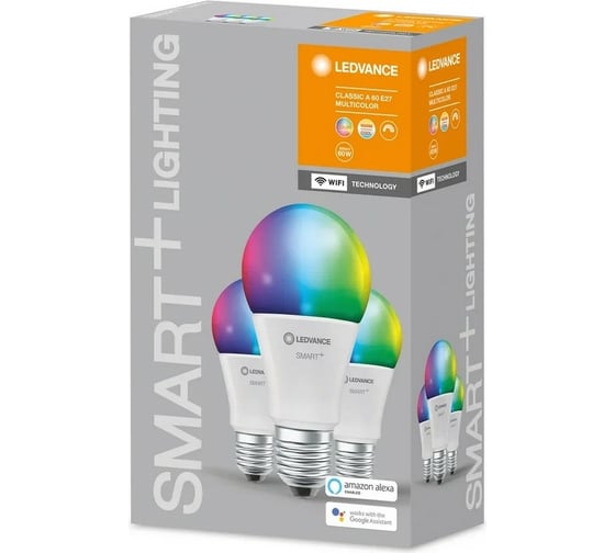 Умная WiFi лампа LEDVANCE Х3 SMART+ WiFi Classic Multicolour 60 9 W/2700…6500K E27 (x3) 4058075485754