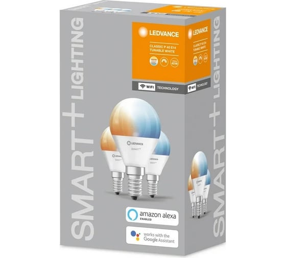 Умная WiFi лампа LEDVANCE Х3 SMART+ WiFi Mini Bulb Tunable White 40 5 W/2700…6500K E14 (x3) 4058075485976