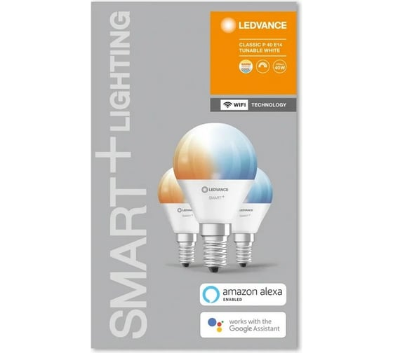 Умная WiFi лампа LEDVANCE Х3 SMART+ WiFi Mini Bulb Tunable White 40 5 W/2700…6500K E14 (x3) 4058075485976