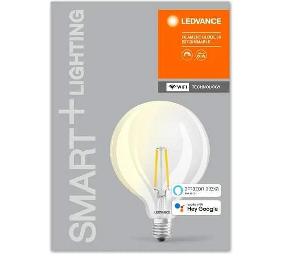 Умная WiFi лампа LEDVANCE SMART+ Filament Globe Dimmable 60 5,5W E27 4058075528291