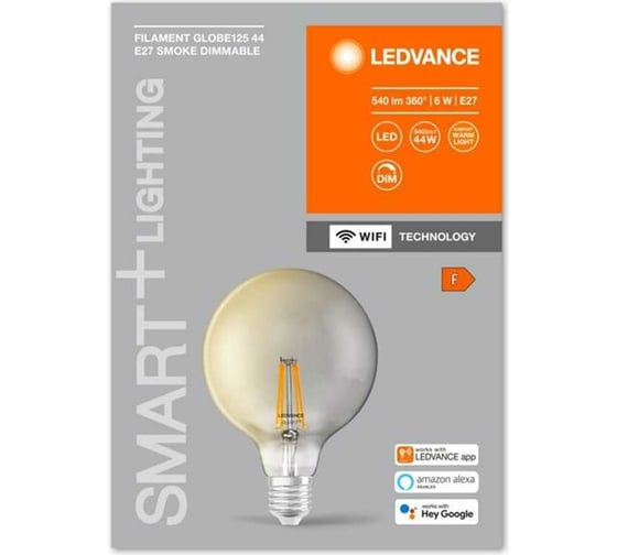 Умная WiFi лампа LEDVANCE SMART+ WiFi CL Globe125 Smoke DIM 44 6W/825 E27 4058075609853
