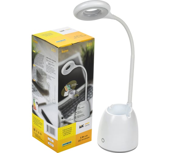 Настольный светильник IEK LED 2029 5Вт, диммер, белый LDNL6-2029-1-VV-05-K01