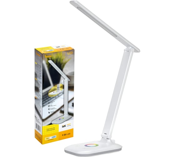Настольный светильник IEK LED 2008 9Вт, ночник белый LDNL0-2008-1-VV-9-K01