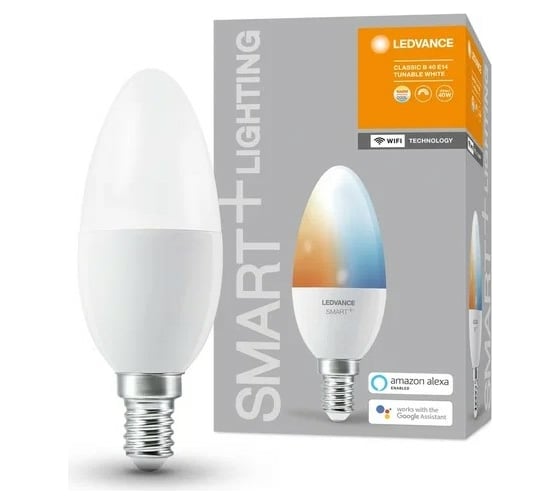 Умная WiFi лампа LEDVANCE SMART+ WiFi Candle Tunable White 40 5 W/2700…6500K E14 4058075485556