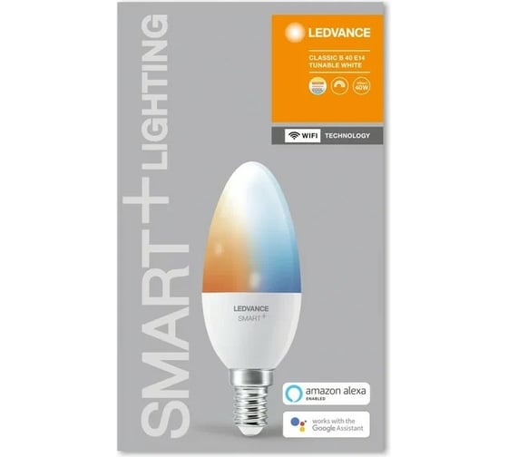 Умная WiFi лампа LEDVANCE SMART+ WiFi Candle Tunable White 40 5 W/2700…6500K E14 4058075485556