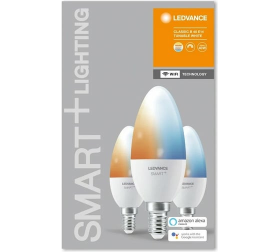Умная WiFi лампа LEDVANCE Х3 SMART+ WiFi Candle Tunable White 40 5 W/2700…6500K E14 (x3) 4058075485914