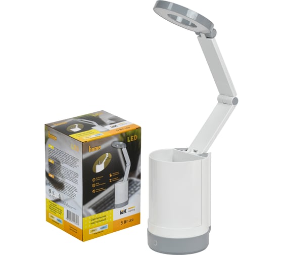 Настольный светильник IEK LED 2012 5Вт, карман, белый LDNL3-2012-1-VV-5-K01