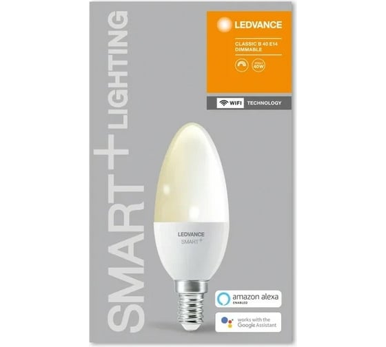 Умная WiFi лампа LEDVANCE SMART+ WiFi Candle Dimmable 40 5 W/2700K E14 4058075485532