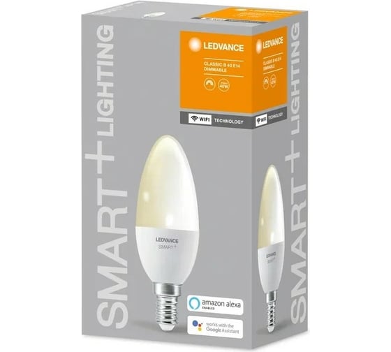 Умная WiFi лампа LEDVANCE SMART+ WiFi Candle Dimmable 40 5 W/2700K E14 4058075485532