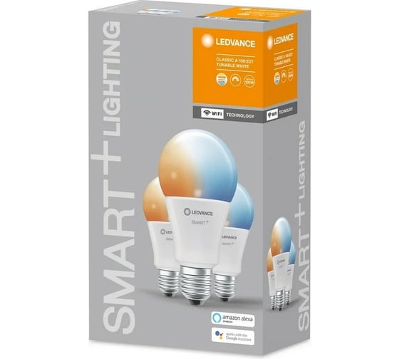 Умная WiFi лампа LEDVANCE Х3 SMART+ WiFi Classic Tunable White 100 14 W/2700…6500K E27 (x3) 4058075485853