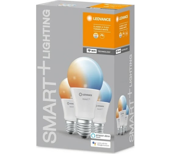 Умная WiFi лампа LEDVANCE Х3 SMART+ WiFi Classic Tunable White 75 9.5 W/2700…6500K E27 (x3) 4058075485792