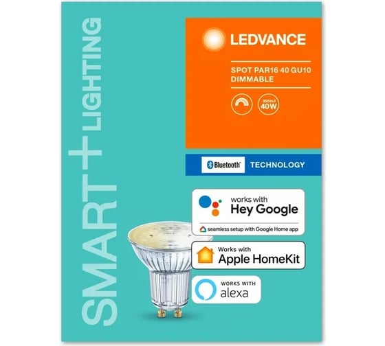 Умная Bluetooth лампа LEDVANCE SMART+ Spot GU10 Dimmable 40 45° 5 W/2700K GU10 4058075485297