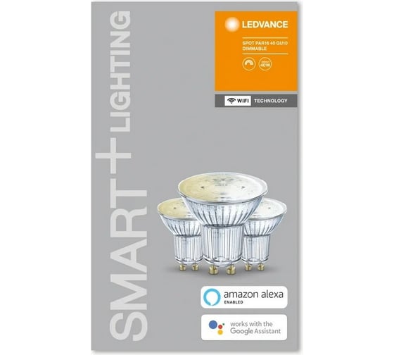 Умная WiFi лампа LEDVANCE Х3 SMART+ WiFi SPOT GU10 Diable 40 45° 5 W/2700K GU10 (x3) 4058075486010