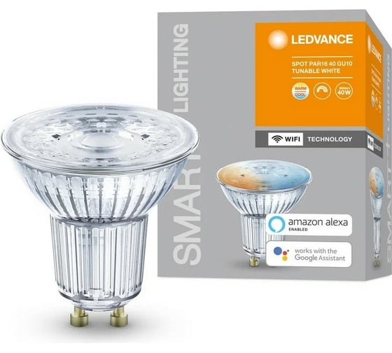 Умная WiFi лампа LEDVANCE SMART+ WiFi SPOT GU10 Tunable White 40 45° 5 W/2700…6500K GU10 4058075485679