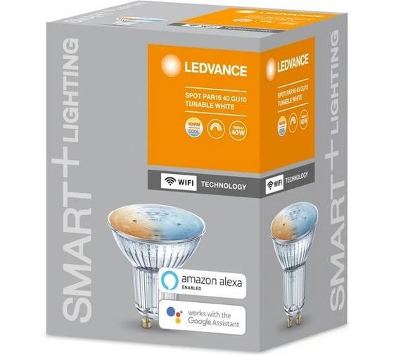 Умная WiFi лампа LEDVANCE SMART+ WiFi SPOT GU10 Tunable White 40 45° 5 W/2700…6500K GU10 4058075485679