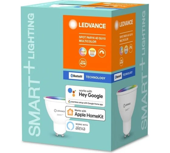 Умная Bluetooth лампа LEDVANCE SMART+ Spot GU10 Multicolour 40 100° 5 W/2700…6500K GU10 4058075485334