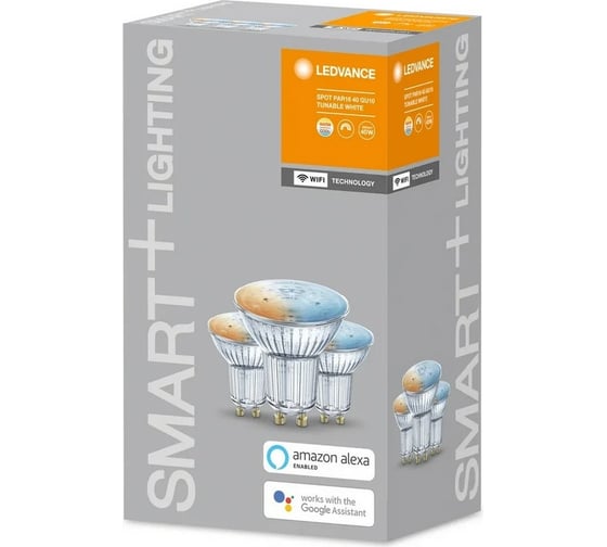 Умная WiFi лампа LEDVANCE Х3 SMART+ WiFi SPOT GU10 Tunable White 40 45° 5 W/2700…6500K GU10 (x3) 4058075486034