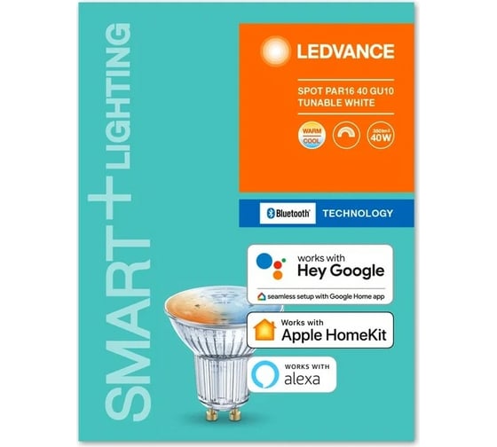 Умная Bluetooth лампа LEDVANCE SMART+ Spot GU10 Tunable White 40 45° 5 W/2700…6500K GU10 4058075485310