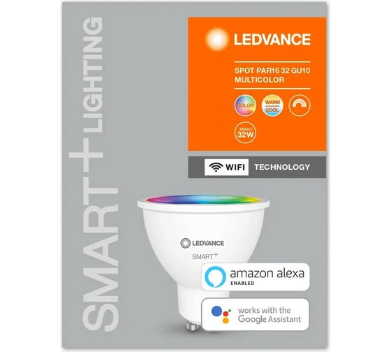 Умная WiFi лампа LEDVANCE SMART+ WiFi SPOT GU10 Multicolour 32 45° 5 W/2700…6500K GU10 4058075485693