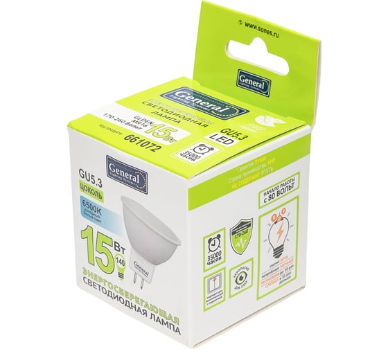 Лампа General Lighting Systems GLDEN-MR16-15-230-GU5.3-6500 661072