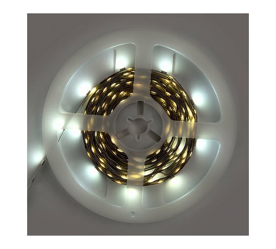 Светодиодная лента General Lighting Systems 5 м с адаптером, 7,2Вт/м, 12В, IP20, 6500К, холодный белый GLS-5050-30-7.2-12-IP20-PRO-6-5-KIT 502022