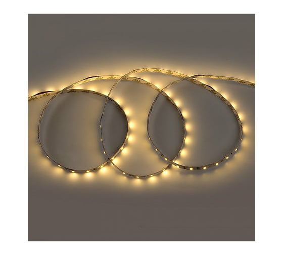 Светодиодная лента General Lighting Systems 3 м с адаптером, 4,8Вт/м 12В, 8мм, IP20, 3000К, теплый белый GLS-2835-60-4.8-12-IP20-PRO-3-3-KIT 500021
