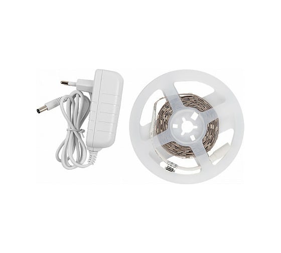 Светодиодная лента General Lighting Systems 3 м с адаптером, 7,2Вт/м, 12В, IP20, 3000К, теплый белый GLS-5050-30-7.2-12-IP20-PRO-3-3-KIT 501621