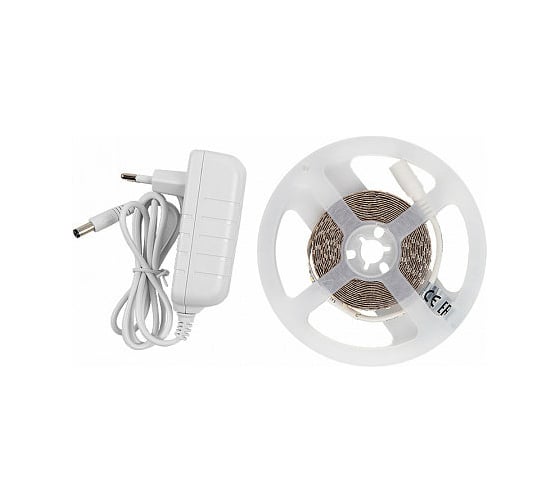 Светодиодная лента General Lighting Systems 3 м с адаптером, 9,6Вт/м, 12В, IP20, 6500К, холодный белый GLS-2835-120-9.6-12-IP20-PRO-6-3-KIT 501421