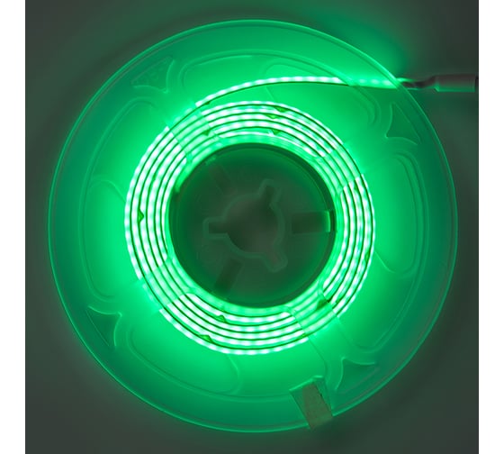 Лента светодиодная General Lighting Systems GLS-COB-320-8-24-IP20-G, 5 метров, 8Вт/м, 24В, 8мм, 320 диодов/м, 900Лм/м, IP20, зеленый 502411