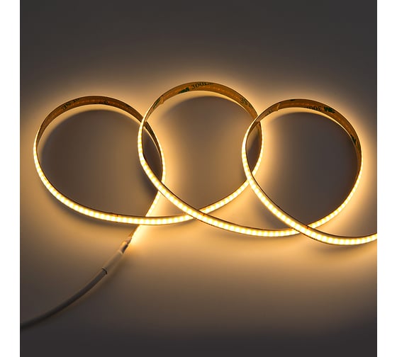 Светодиодная лента General Lighting Systems 5 м, 10Вт/м, 24В, COB720, 8мм, 1920 диодов, IP20, 3000К, теплый белый GLS-COB-384-10-24-IP20-3 502902