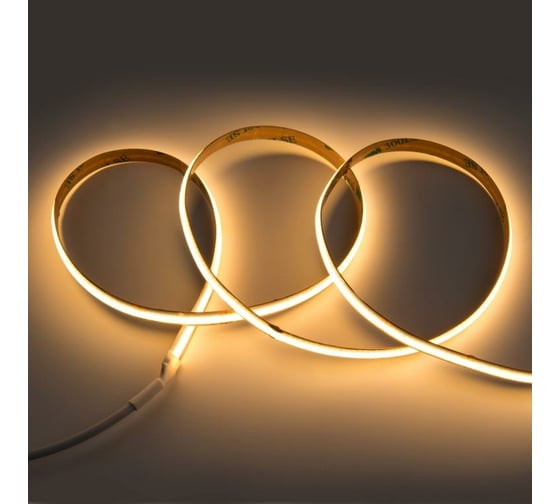 Светодиодная лента General Lighting Systems 5 м, 14Вт/м, 24В, COB720, 8мм, 1320Лм/м, IP20, 3000К, теплый белый GLS-COB-512-14-24-IP20-3 502903
