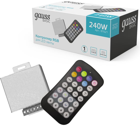 Контроллер RGB Gauss Basic для ленты LED 12V 240W 1/100 BT621 1
