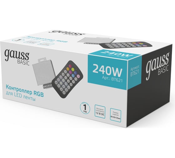 Контроллер RGB Gauss Basic для ленты LED 12V 240W 1/100 BT621