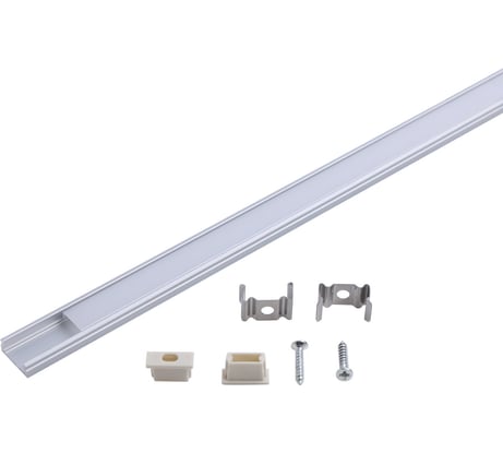 Алюминиевый накладной профиль для ленты Gauss LED прямой 2 метра BT411
