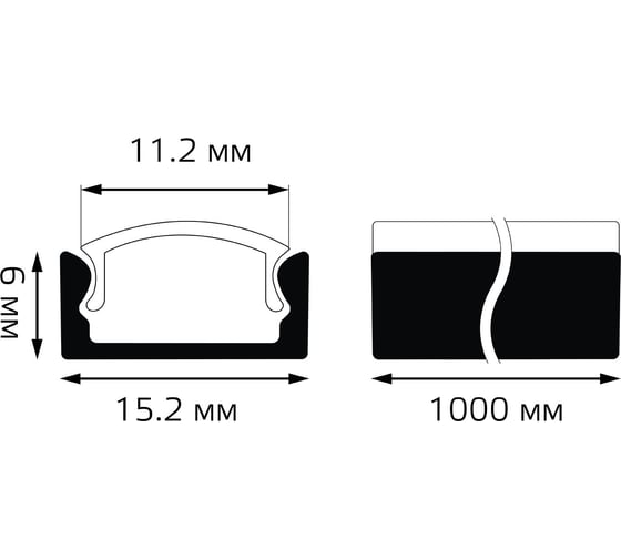 Прямой профиль Gauss для ленты LED - 1m BT410