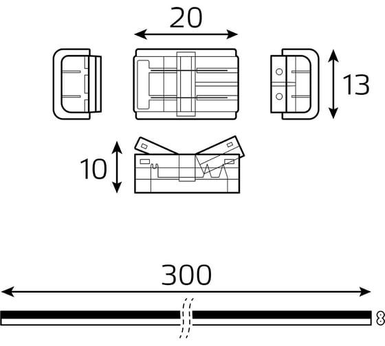 Набор коннекторов Gauss Basic 2 клипсы, провод 30мм, 8-10 мм, IP20 BT401