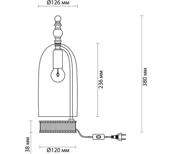 Настольная лампа ODEON LIGHT E14, 1х40W, BELL 4882/1T