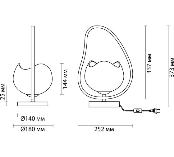 Настольная лампа ODEON LIGHT E14, 1х40W, WATERLILY 4873/1T