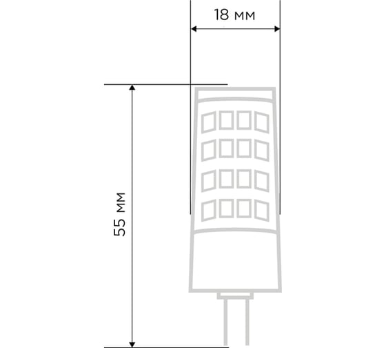Светодиодная лампа REXANT JD-CORN G4, 230 В, 5,5 Вт, 2700 K, теплый свет 604-5012
