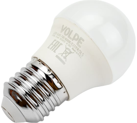 Светодиодная лампа Volpe LED-G45-7W/4000K/E27/FR/SLS UL-00008809