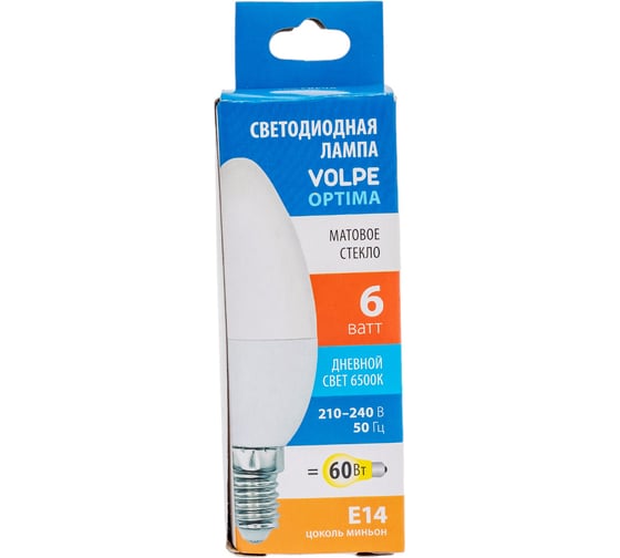 Светодиодная лампа Volpe LED-C37-6W/6500K/E14/FR/SLS UL-00008796